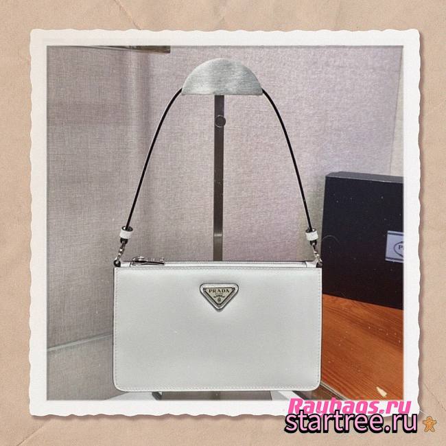 Prada Saffiano White Leather Mini Bag - 1BC155 - 20x12x5.5cm - 1