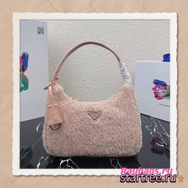 Prada Re-Edition 2000 Pink Shearling Mini-bag- 1NE515 - 23x14x5cm - 1