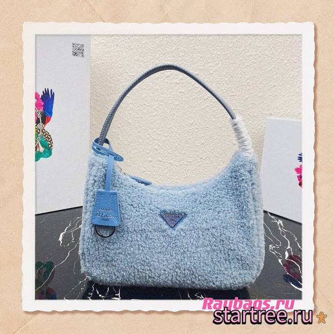 Prada Re-Edition 2000 Blue Shearling Mini-bag- 1NE515 - 23x14x5cm - 1