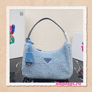 Prada Re-Edition 2000 Blue Shearling Mini-bag- 1NE515 - 23x14x5cm