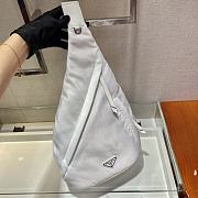 Prada Re-Nylon & Leather White Backpack - 2VZ092 - 26.5x37.5cm - 4