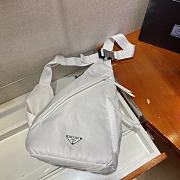 Prada Re-Nylon & Leather White Backpack - 2VZ092 - 26.5x37.5cm - 2
