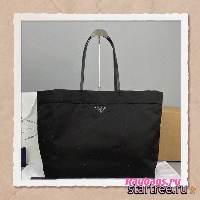 Prada Re-Nylon & Saffiano Black Tote Bag - 54x16x33cm - 1