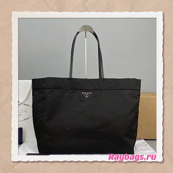Prada Re-Nylon & Saffiano Black Tote Bag - 54x16x33cm