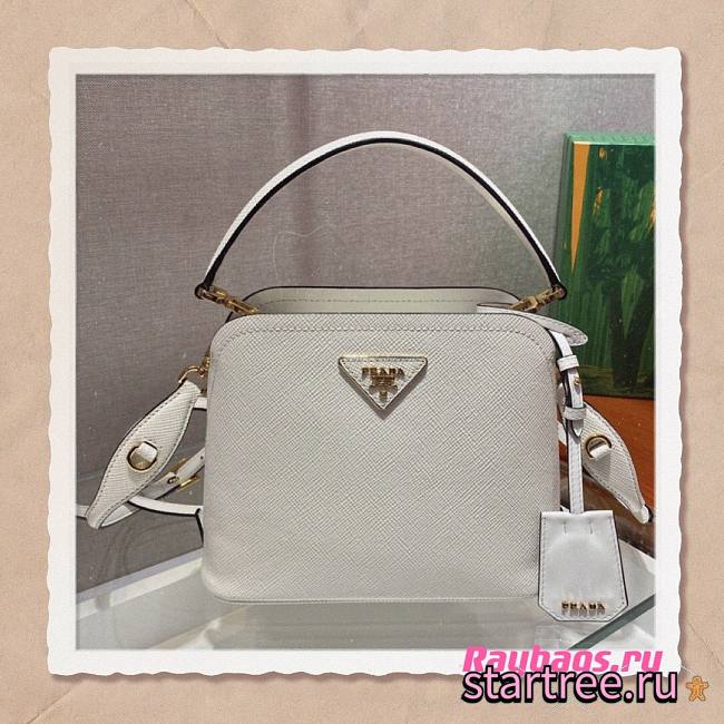 Prada Matinée Micro Saffiano White Bag - 1BA286 - 21x16.5x9.5cm - 1