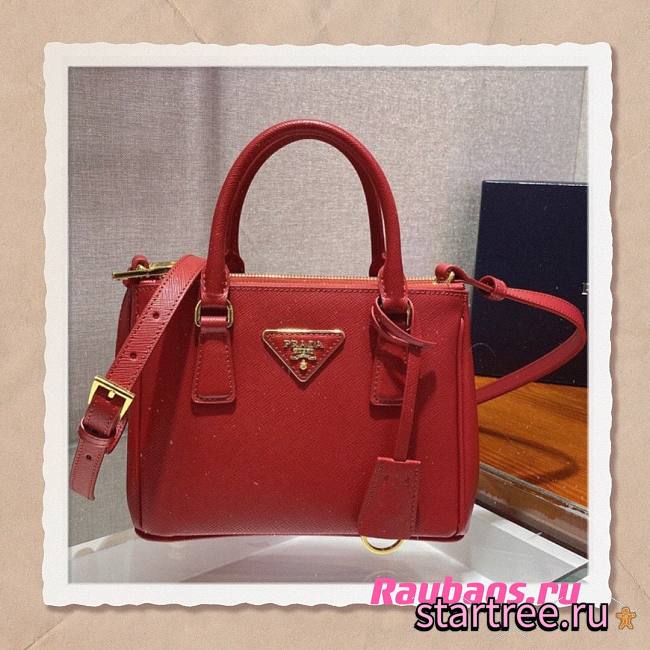 Prada Galleria Saffiano Fiery Red Bag - 1BA906 - 20x15x9.5cm - 1