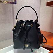 Prada Saffiano Bucket Black Bag - 1BZ032- 22x22x14cm - 1