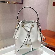 Prada Saffiano Bucket White Bag - 1BZ032- 22x22x14cm - 1