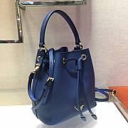 Prada Saffiano Bucket Blue Bag - 1BZ032- 22x22x14cm - 2