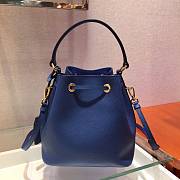 Prada Saffiano Bucket Blue Bag - 1BZ032- 22x22x14cm - 6