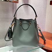 Prada Saffiano Bucket Grey Bag - 1BZ032- 22x22x14cm - 2