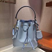 Prada Saffiano Bucket Astral Blue Bag - 1BZ032- 22x22x14cm - 1