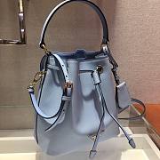 Prada Saffiano Bucket Astral Blue Bag - 1BZ032- 22x22x14cm - 4