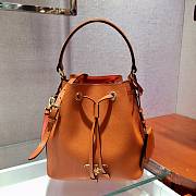 Prada Saffiano Bucket Papaya Bag - 1BZ032- 22x22x14cm  - 1