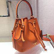 Prada Saffiano Bucket Papaya Bag - 1BZ032- 22x22x14cm  - 2