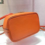 Prada Saffiano Bucket Papaya Bag - 1BZ032- 22x22x14cm  - 3