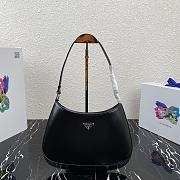 Prada Cleo Brushed Black Leather Shoulder Bag - 1BC499 - 22x6x27cm - 1