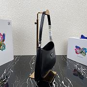 Prada Cleo Brushed Black Leather Shoulder Bag - 1BC499 - 22x6x27cm - 6