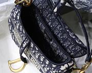 Dior Christian Saddle Blue Oblique Embroidery- M0446C -  25.5 x 20 x 6.5 cm - 4