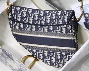 Dior Christian Saddle Blue Oblique Embroidery- M0446C -  25.5 x 20 x 6.5 cm - 3