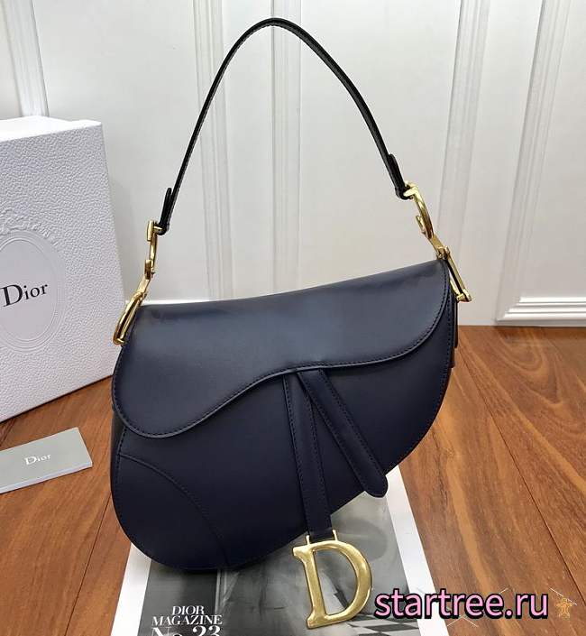 Dior Saddle In Blue Calfskin - M0446C - 25.5 x 20 x 6.5 cm - 1