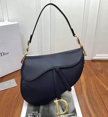 Dior Saddle In Blue Calfskin - M0446C - 25.5 x 20 x 6.5 cm