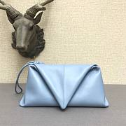  BOTTEGA VENETA Trine Light Blue leather clutch - 16x18x32cm - 1