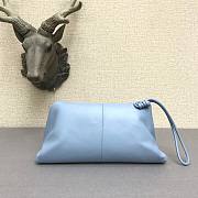  BOTTEGA VENETA Trine Light Blue leather clutch - 16x18x32cm - 2