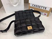 BV Padded Cassette Black Shoulder Bag Topaz- 26x18x8cm - 3