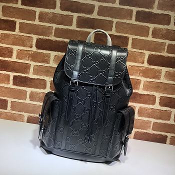 GG Embossed Black Backpack - ‎625770 - 34x41x12cm