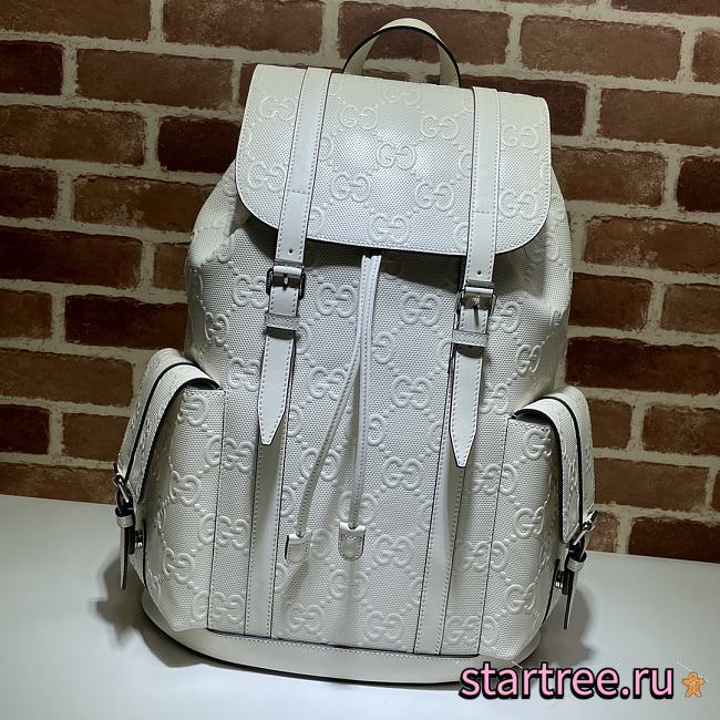 Gucci GG Embossed White Backpack - ‎625770 - 34x41x12cm - 1