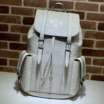 Gucci GG Embossed White Backpack - ‎625770 - 34x41x12cm