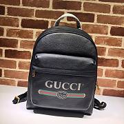 Gucci Print Black Leather Backpack- 547834 - 32x41x18cm - 1
