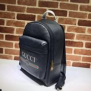 Gucci Print Black Leather Backpack- 547834 - 32x41x18cm - 2