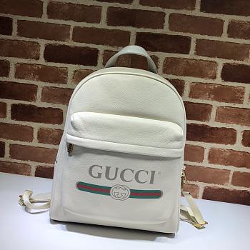 Gucci Print White Leather Backpack- 547834 - 32x41x18cm