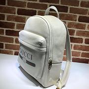Gucci Print White Leather Backpack- 547834 - 32x41x18cm - 3