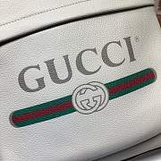 Gucci Print White Leather Backpack- 547834 - 32x41x18cm - 4