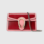 Gucci Red & Pink Super Mini Dionysus Bag - 16.5x10x4.5cm - 1