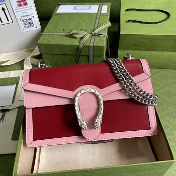 Gucci Red & Pink Super Dionysus Bag - 28x17x9cm