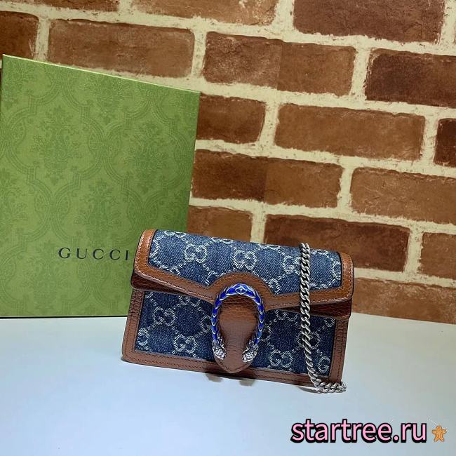 Gucci Denim Dionysus Small Shoulder Bag - 400249 - 16.5x10x4.5cm - 1