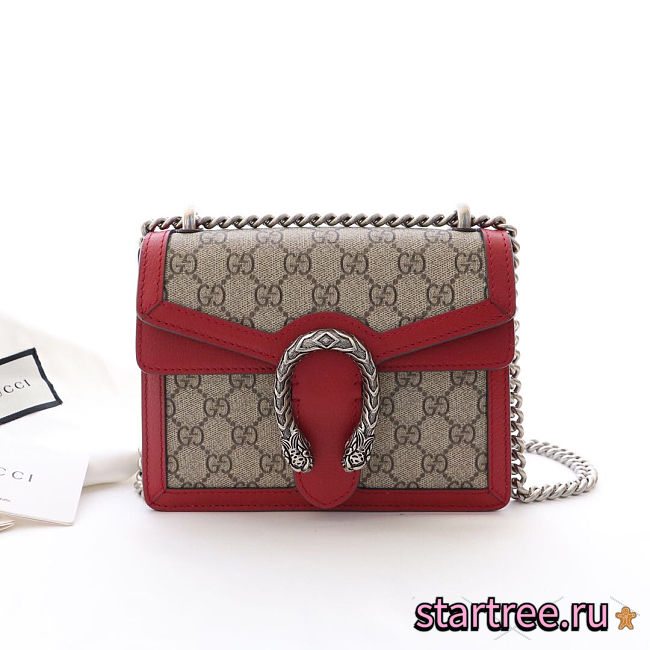 Gucci Dionysus Supreme Mini Red Bag - 421970 - 20x15.5x5cm - 1