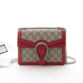 Gucci Dionysus Supreme Mini Red Bag - 421970 - 20x15.5x5cm