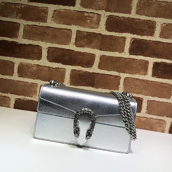 Gucci Dionysus Small Shoulder Bag in Silver- 499623 - 25x13.5x7cm