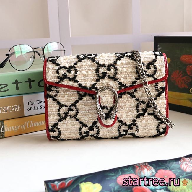 Gucci Dionysus GG Tweed Clutch - 20x13x6cm - 1