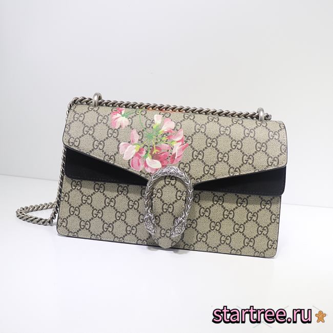 Gucci Dionysus Small GG Blooms Shoulder Black Bag - 28x18x9cm - 1