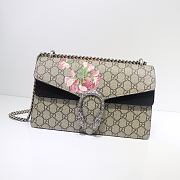 Gucci Dionysus Small GG Blooms Shoulder Black Bag - 28x18x9cm - 1