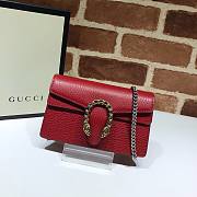 Gucci Dionysus Leather Super Mini Red Bag - 476432 - 16.5x10x4.5cm - 1