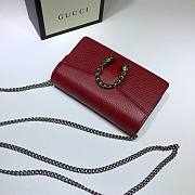 Gucci Dionysus Leather Super Mini Red Bag - 476432 - 16.5x10x4.5cm - 3