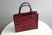 Dior Small Book Tote Raspberry Pop Mizza Embroidery - 36.5x28x14cm - 3