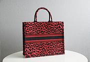 Dior Book Tote Raspberry Pop Mizza Embroidery - 41.5x34.5x16cm - 2